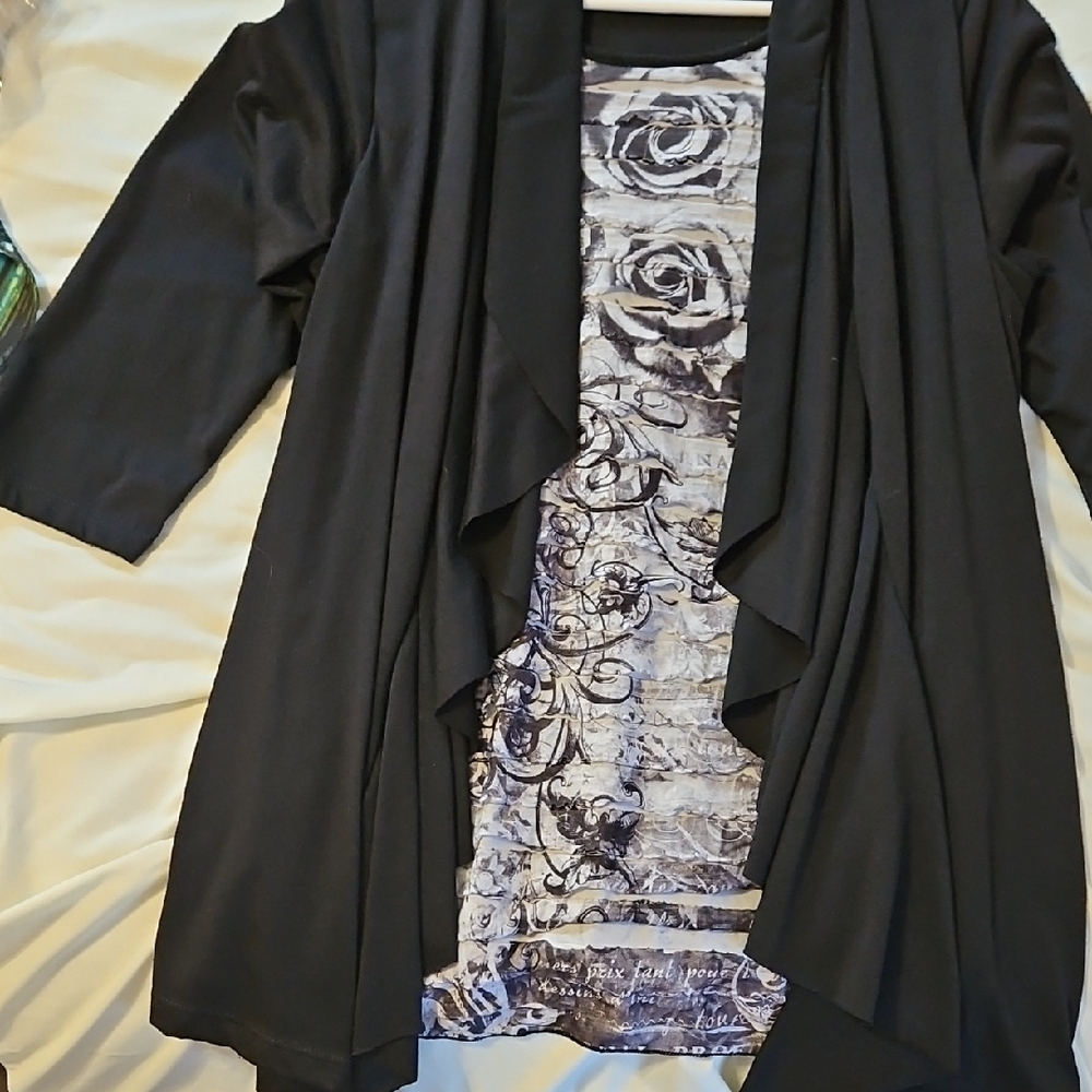 Elegant Black And Floral Top